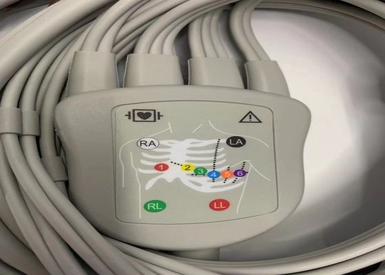 สีเทา 10 สาย ECG นําด้วย 15 ปิน สายสอดสแตนดาร์ทสหรัฐ 4.0