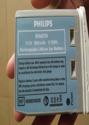 M4607A แบตเตอรี่อุปกรณ์การแพทย์ แบตเตอรี่ Li-ion สามารถชาร์จได้ 11.1V 1600mAh 17.76Wh