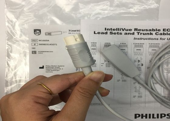 M1669A ผ่าตัดใช้ใหม่ 3 สายเคเบิล ECG โลหะ aAMI/IEC