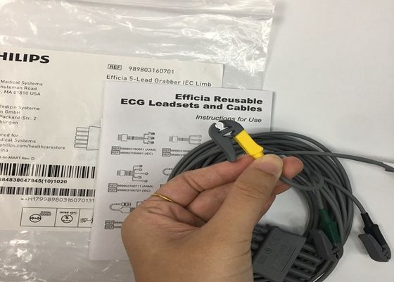 PHLIP Efficia สามารถใช้งานได้อีก 5 ครั้ง สายไฟฟ้า ECG สายไฟฟ้า IEC ขาขาสําหรับผู้ใหญ่