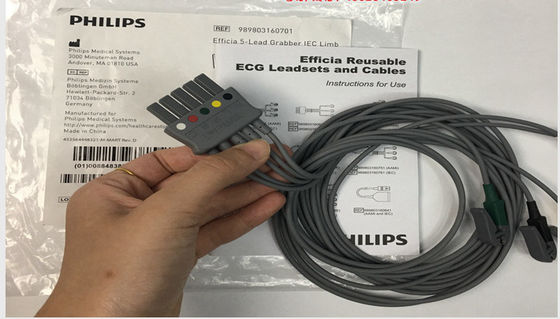 PHLIP Efficia สามารถใช้งานได้อีก 5 ครั้ง สายไฟฟ้า ECG สายไฟฟ้า IEC ขาขาสําหรับผู้ใหญ่