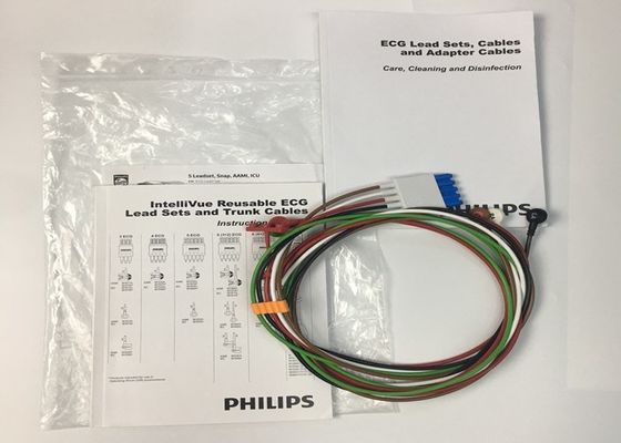 Phlip M1644A Intellivue ECG Cable 5 Lead สามารถใช้ได้ใหม่ได้ 989803144991