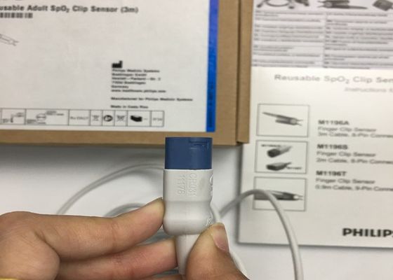 Phlip M1196A อุปกรณ์สํารอง EKG เครื่องจับนิ้ว 3M พร้อมเครื่องเชื่อม 8 PIN