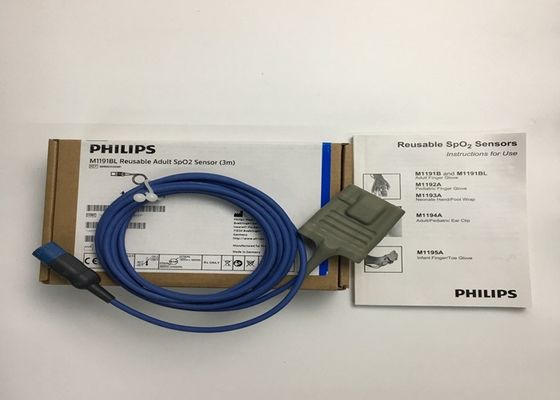 Phlip M1191BL อุปกรณ์การแพทย์อะไหล่ ผู้ใหญ่ SpO2 เซนเซอร์ 3M D Shape 8 ปิน