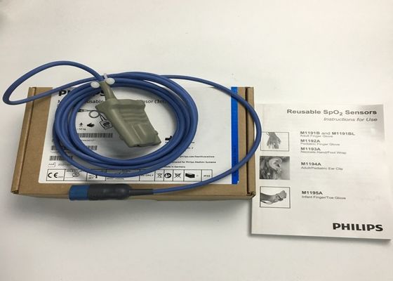 Phlip M1191BL อุปกรณ์การแพทย์อะไหล่ ผู้ใหญ่ SpO2 เซนเซอร์ 3M D Shape 8 ปิน