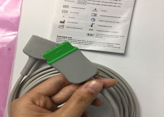 GE ผู้ใหญ่ Multi Link ECG สายไฟนํา 3 สายไฟ 5 สายไฟ 3.6M 12ft 2017003-001