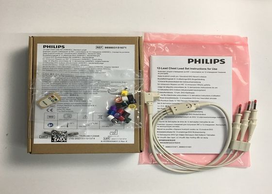 0.75M อุปกรณ์การแพทย์ใช้ได้ 12 Lead Set 989803151671 สําหรับ Phlip TC30 ของเดิม