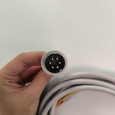 BJ-753P NIHON KOHDEN สายสื่อการนําหัวใจ สีดําหัวกลม 6 ปิน สามหลอด ปุ่มมาตรฐานยุโรป