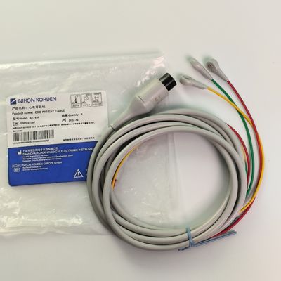 BJ-753P NIHON KOHDEN สายสื่อการนําหัวใจ สีดําหัวกลม 6 ปิน สามหลอด ปุ่มมาตรฐานยุโรป