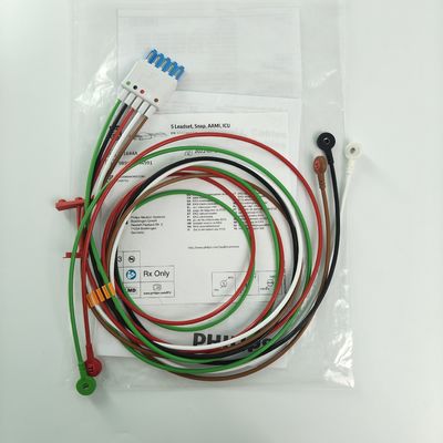 989803144991 อุปกรณ์เสริมติดตามผู้ป่วย PHILIP CBL 5 Leadset Snap AAMI ICU REF M1644A