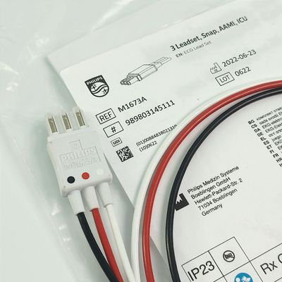 REF M1673A PHILIP ติดตามผู้ป่วย CBL 3 Leadset Snap AAMI ICU PN 989803145111