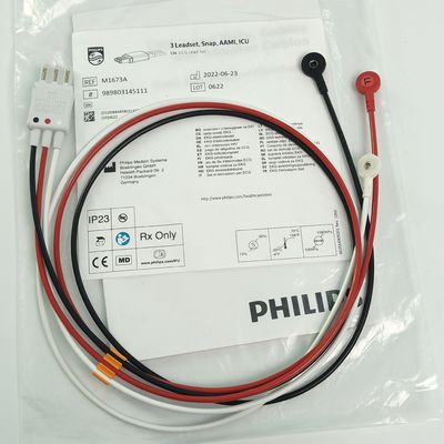 REF M1673A PHILIP ติดตามผู้ป่วย CBL 3 Leadset Snap AAMI ICU PN 989803145111