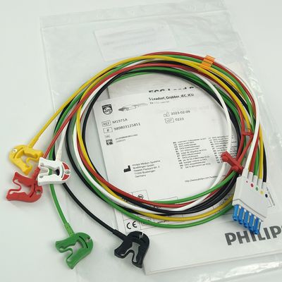 PHILIP โมเนอร์ผู้ป่วย อุปกรณ์การแพทย์ ภัณฑ์ใช้ CBL 5 Leadset Grabber IEC ICU REF M1971A 989803125851