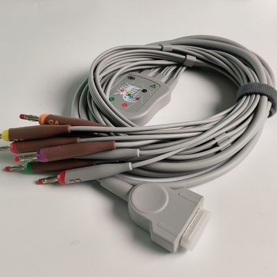 เครื่องตรวจกระเพาะหัวใจ (Electrocardiogram Machine) ผสมรวม 12 สายเชือก 15 ปิน หัวกล้วย 4.0 คู่มือหน้าอก 3.2M
