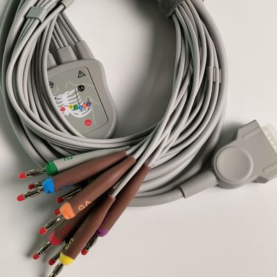 เครื่องตรวจกระเพาะหัวใจ (Electrocardiogram Machine) ผสมรวม 12 สายเชือก 15 ปิน หัวกล้วย 4.0 คู่มือหน้าอก 3.2M