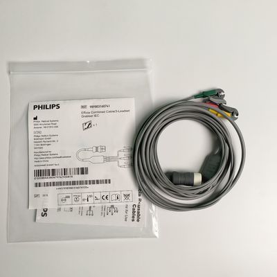 PHILIP แอริจินัล Efficia คอมบิเนดเคเบิล/3-Leadset Grabber IEC. เครื่องจบรอบ 12-Pin,REF: 989803160741
