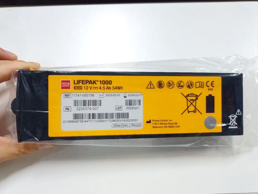 REF:1141-000156 แบตเตอรี่อุปกรณ์การแพทย์ Medtronic LIFEPAK 1000 แบตเตอรี่เครื่องป้องกันกระดิ่ง 12V 4.5Ah 54Wh
