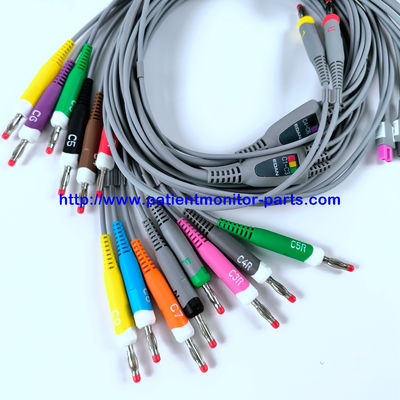 EDAN ECG CABLE 18-Lead 4MM Banana IEC Reusable REF EL16DIB181 IPN 01 การใช้งานใหม่57.471394