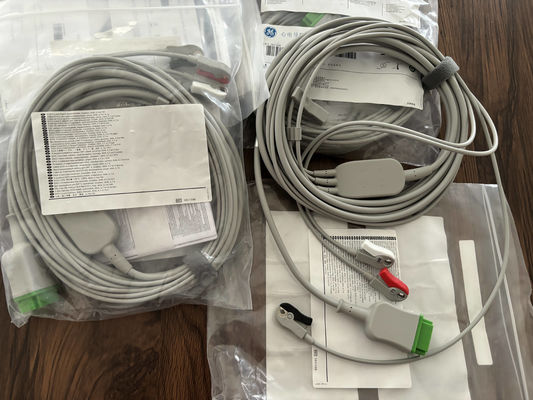 สายนำสัญญาณและสายหลัก GE REF: 5831398 สาย ECG 3 เส้น แบบติดถาวร ที่จับ AHA 4.7M 15FT