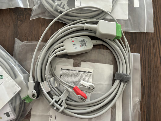 สายนำสัญญาณและสายหลัก GE REF: 5831398 สาย ECG 3 เส้น แบบติดถาวร ที่จับ AHA 4.7M 15FT