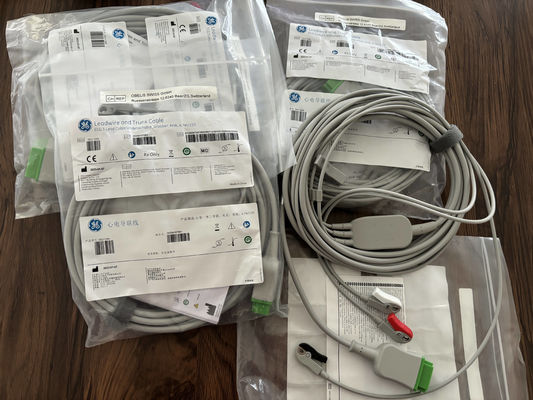 สายนำสัญญาณและสายหลัก GE REF: 5831398 สาย ECG 3 เส้น แบบติดถาวร ที่จับ AHA 4.7M 15FT