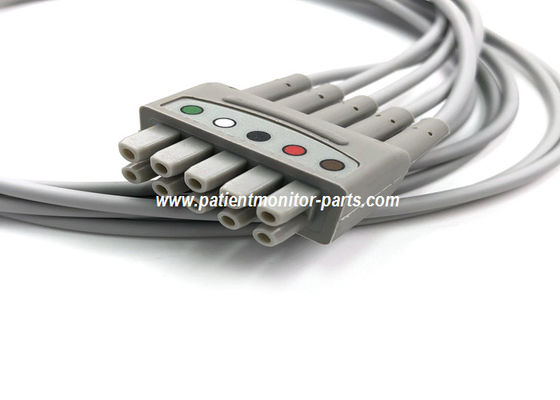 Multi-Link ECG Leadwire Grouped Set,5 Lead Grabber AHA 74CM / 29IN PN 412681-001 การใช้งานของสายไฟฟ้า