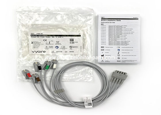 Multi-Link ECG Leadwire Grouped Set,5 Lead Grabber AHA 74CM / 29IN PN 412681-001 การใช้งานของสายไฟฟ้า