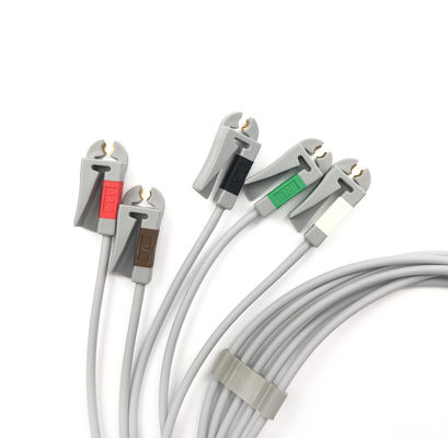 GE Ref:412681-001 Multi-Link ECG Leadwire Group Set,5 -Lead,Grabber,AHA 74 CM /29 IN การใช้งานของสายไฟฟ้า