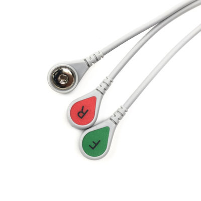 GE REF:2106385-003 ECG Leadwire Set,3-lead,Snap,IEC,74CM/29IN