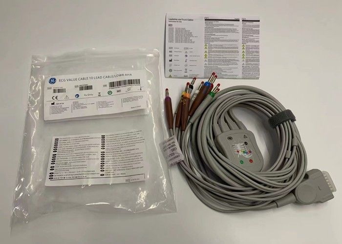 สีเทา 10 สาย ECG นําด้วย 15 ปิน สายสอดสแตนดาร์ทสหรัฐ 4.0