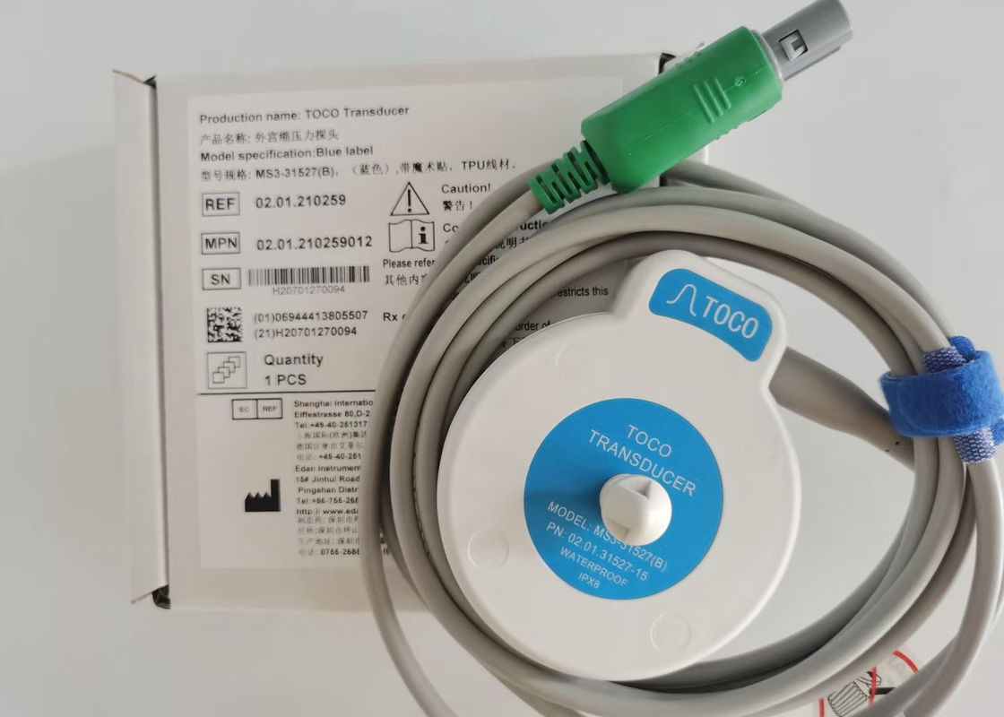 MS3-31527 Toco Transducer Probe 6 Needle Single Slot Blue Ribbon Velcro ความยาว 2.5 ม.