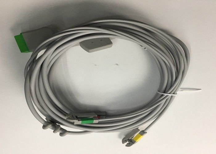 ส่วนสํารองอีเคจี Multi Link สายเคเบิล 3 Lead With Integrated Grabber สายเชือกนํา 3.6M