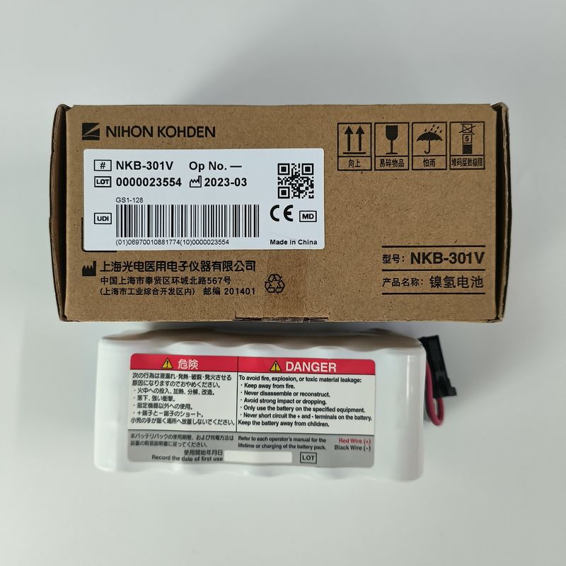 NIHON KOHDEN แบตเตอรี่แพ็ค NKB-301V ความดันนาม 12V 2800mAh Ni-MH