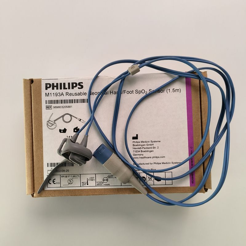 PHILIP แท้ M1193A เครื่องตรวจจับ SpO2 มือ / เท้าสําหรับเด็กเกิดใหม่ (1.5M) REF: 989803103241