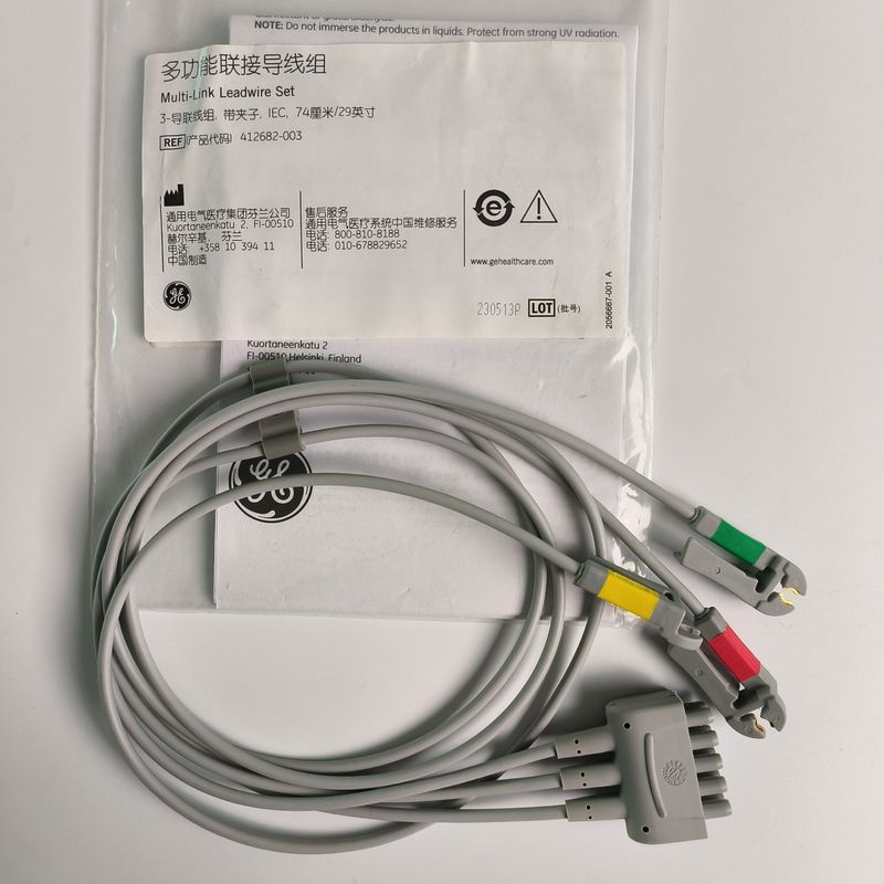 CareFusion GE อริจินัล มัลติลิงค์ เอเคจี สายนํา 3-Lead Grabber IEC 74cm / 29in. REF: 412682-003