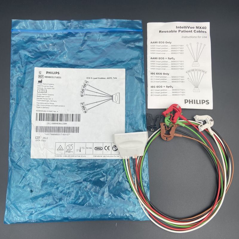 อีเคจี 5-Lead Grabber AAMI Tele REF: 989803171831 สําหรับ IntelliVue MX40 ติดตามผู้ป่วย