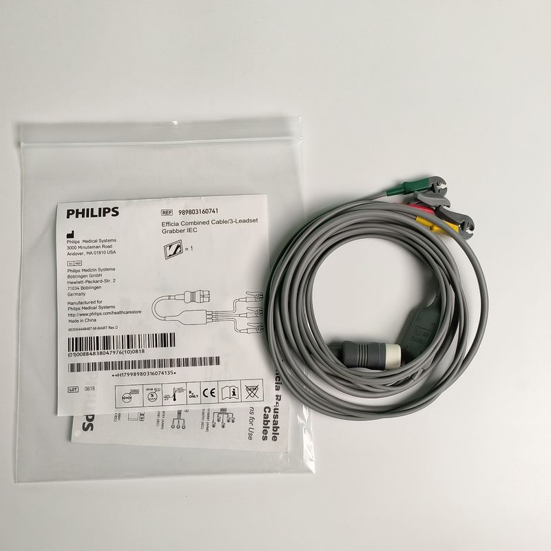 PHILIP แอริจินัล Efficia คอมบิเนดเคเบิล/3-Leadset Grabber IEC. เครื่องจบรอบ 12-Pin,REF: 989803160741