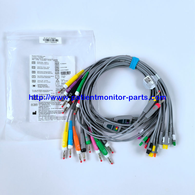 EDAN ECG CABLE 18-Lead 4MM Banana IEC Reusable REF EL16DIB181 IPN 01 การใช้งานใหม่57.471394