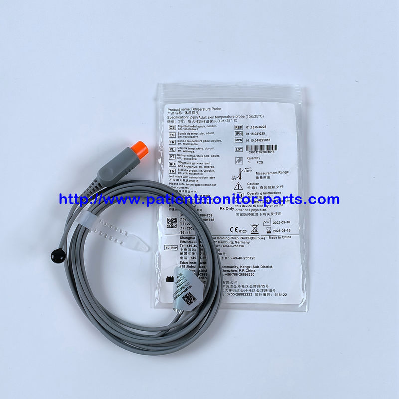 EDAN 2-Pin Adult Skin Temperature Probe ((10/25°C) REF:01.05.040225 MPN:01.05.040225018