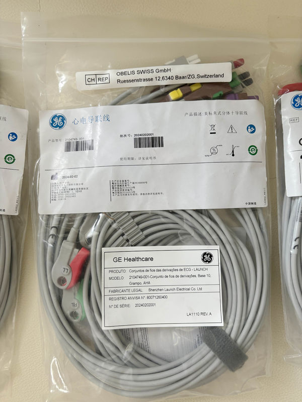 GE 2104749-001 -Conjunto 10 สายไฟ ECG และสายไฟกระดาน